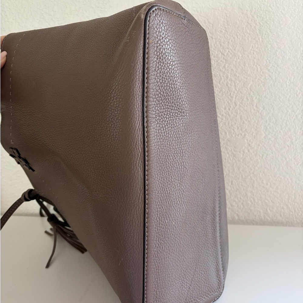 Authentic Tory Burch McGraw Tassel Leather Tote in Brown - Picture 4 of 11